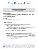 Liste des honoraires applicables au 01.01.2021